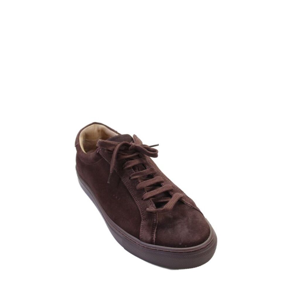 Suit Supply Men's Suede Leather Lace Up Low Top Sneakers Brown Size 42
